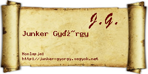 Junker György névjegykártya
